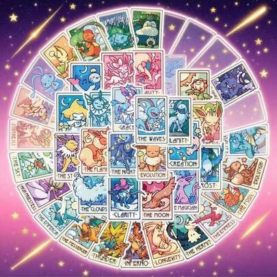 45pcs 2026 Cartoon Anime Cute Tarot Style Decorative Stickers, Including Sticker Art, Decorative Stickers, Sticker Painting, Suitable For Planner, Diary, Stationery, Laptop, Bumper, Skateboard, Water Bottle, Computer, Phone, Cartoon, Car Stickers And Home Decor, Versatile Usage. They Can Also Serve As Various Gifts Such As Back To School/Graduation Souvenirs/Party Favors/Birthday Gifts/Holiday Gifts.