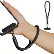 Conjunto de 2 piezas - Correa de muñeca ajustable para teléfono de mujer, herramienta portátil de alta gama adecuada para funda de , cadena anti-pérdida para bolso y colgante para tableta - Conjunto de 2 piezas - Ver 3