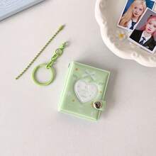 1pc Mini 2-Inch Keychain Photo Album, Heart-Shaped Photo Holder, ID Card Holder - Multicolor - View 16