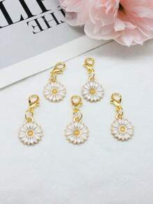 10个/套迷你雏菊龙虾扣钥匙扣，Y2K风花卉包包配件套装，汽车装饰，包包挂饰，背包吊坠，适合上学佩戴，可爱哥特风圣诞礼物 - 白色小雛菊 - 查看 6