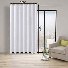 BONZER Cortina Divisora de Habitación Biombo Separador de Privacidad Total Cortinas Opacas Anchas para Habitación Compartida 96 pulgadas de largo x 108 pulgadas de ancho 8 pies de largo x 9 pies de - Blanco grisceo - Ver 4