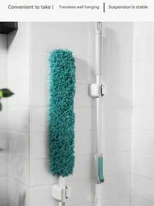 1pc/2pcs/3pcs Broom Holder, Wall-Mounted Mop Tool Storage Rack, Suitable For Home Laundry Room, Closet, Bathroom, Storage Shelf, No Drilling Required Mop Hanging Rack - View 3