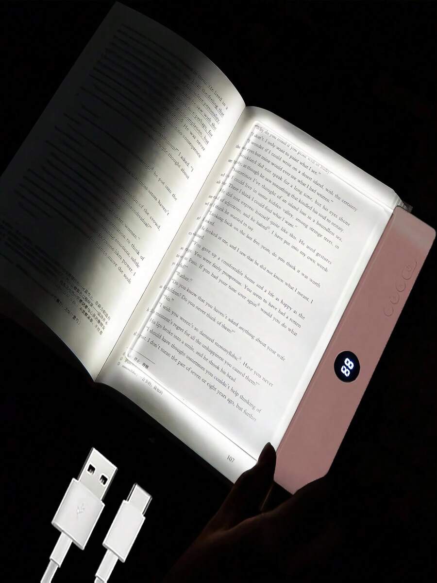 1 pieza Lámpara de lectura flexible de cuello de cisne, luz de libro LED multicolor y regulable, lámpara nocturna de brillo ajustable alimentada por USB, iluminación ambiental moderna para decoración del hogar en dormitorio, sala de estar, estudio, escritorio, mesita de noche