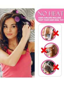 Bộ 36 lô cuốn tóc tự dính, bao gồm 24 lô cuốn và 12 kẹp, lô cuốn tóc chuyên nghiệp để tự tạo kiểu tóc, không cần nhiệt, lô cuốn tóc, lô cuốn tóc không dùng nhiệt, lô cuốn tóc, sản phẩm và phụ kiện làm tóc, dành cho tiệm cắt tóc, thẩm mỹ viện, mùa tựu trường, lô cuốn tóc, sản phẩm làm tóc, lô cuốn tóc, dụng cụ làm tóc, lô cuốn tóc, Giáng sinh - Hồng - Xem 7