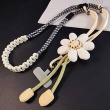 Woven Rope Phone Lanyard For Women Crossbody Neck Hanging Wrist Multifunctional Fresh Style Outdoor Travel Hiking Commuting Spring Birthday Gift - Beige - View 2