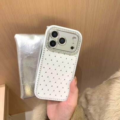 1个极简白色大窗口菱形网格图案手机壳
