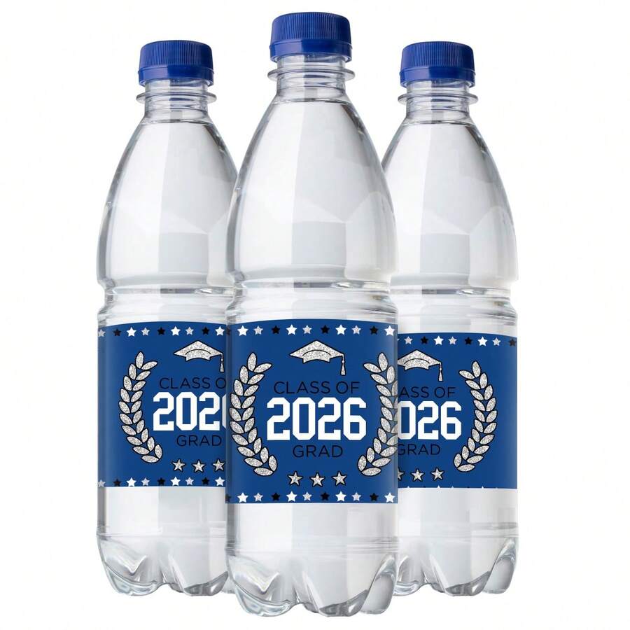 20pcs/10sheets 2026 Graduation Party Water Bottle Stickers Labels, Graduation Cap And Laurel Wreath Design, Suitable For Gift Packaging And Party Decorations - View 1