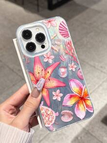 1pc Feather Chiffon IMD Hard Phone Case Compatible With IPhone 17 Air, Anti-Fall Anti-Slip Protective Phone Cover - Silver - View 4