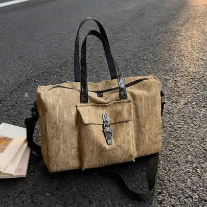 1pc, Large Capacity, Fashionable, Shoulder Tote Bag, Simple Solid Color, Casual Crossbody Bag, Handbag, Suitable For Outdoor Travel And Commuting