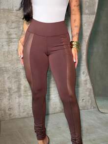 Women's Riding Pants, Flannel Lined, Slim Fit, High Waist, Fashionable, , Casual, Party, Autumn/Winter Clothing - 鏽棕色 - 查看 3