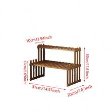 Wooden Ladder Plant Stand, Rectangular Multi-Tier Flower Pot Rack With Garden Storage Box, Indoor Decorative Succulent Plant Holder - A - View 9