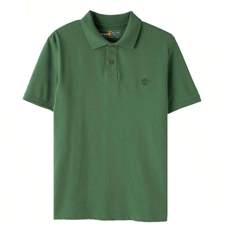 Timberland 男士Polo衫，舒适休闲户外服饰，AF胸前Logo短袖Polo衫（常规款），旅行运动卫衣 A24H2A6Z - 綠色 - 查看 1