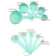10pcs/Set Measuring Spoons & Cups, Baking Tools DIY Cake Baking Powder Scoop, 10pcs Plastic Measuring Spoons With Markings - Multicolor - View 2