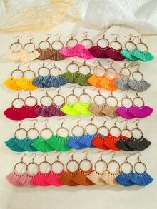 TopHanqi Random Assorted Tassel Earrings Set For Women, Elegant Personalized Earrings Suitable For Beach Vacation, Photo Shooting - Multicolor - View 1