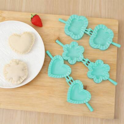 1个蝴蝶、心形、五瓣花形塑料饺子模具，大/中/小号尺寸可选，自制饺子DIY厨房工具