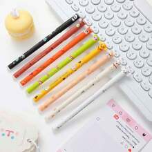 8 Pieces Of Animal Erasable Pens, Easy-To-Erase, Neutral Pens, Cute Cartoon Student Cap-Pulling Pens, With Various Small Animal Patterns, Erasable Pens,Cute Animal Erasable Gel Pens 0.7mm Fine Point Smooth Writing Kawaii Stationery For School Office Supplies - Multicolor - View 12