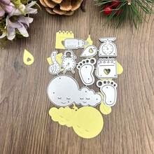 Baby Party Paper Cutting Mold, Baby Supplies Paper Cutting Mold, Card Making Paper Cutting Mold, Cute Baby Footprint Paper Cutting Mold, Baby Party Decal Paper Cutting Mold, DIY Scrapbook Photo Album Card Making, Birthday Decoration Paper Cutting Mold, Template Tool - Mc057 - View 5