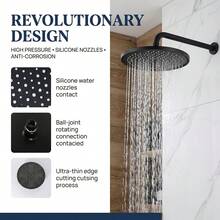 23厘米/9.1英寸高压固定式花洒，适用于高水压地区，通用1/2英寸接口 - one size - 查看 6