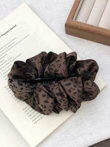 1/3pcs Classic Retro Leopard Print Scrunchie Hair Claw Clips, Women Fashion Casual Ponytail Banana Hair Clips, Suitable For Various Occasions - Multicolor - View 14