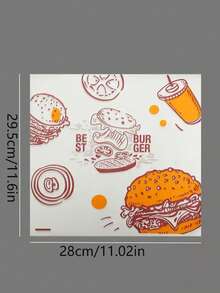 29.5cm X 28cm Disposable Hamburger Paper, Grease-Proof & Waterproof Sandwich Wrapping Paper, Chicken Roll Lining Paper, Baking Paper - View 5