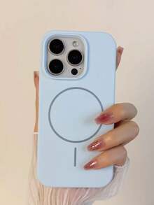 1 件装，液态硅胶磁吸式苹果手机壳，适用于新款 17、 17 Pro Max、 16 Pro Max、 15 Pro、 14、 13、12、11，适合作为情人节礼物、生日礼物、节日礼物、母亲节礼物送给家人、朋友、姐妹、女友。 - 淺藍色 - 查看 2