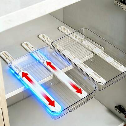 Bộ 6 ray trượt ngăn kéo bằng nhựa màu trắng, dễ lắp đặt, gắn đáy, ray trượt đa năng, thích hợp cho nhà bếp, tủ phòng tắm và hộp đựng đồ trong nhà.