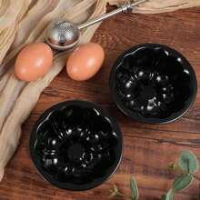 Meyeyaia 16PCS Mini Chocoflan Mold - 4 Inch Carbon Steel Fluted Mini Flan Molds For Baking, Reusable Nonstick Round Flower Shaped Rund Cake Pans For Chocoflan Cupcake Muffin Brownie Pudding Baking - White - View 7