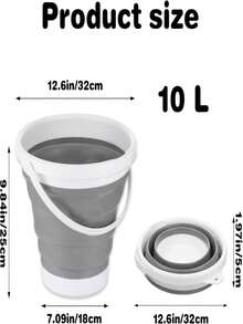 1pc Foldable Water Bucket, Portable Outdoor Travel Home Use Small Water Bucket, Fishing Bucket, Plastic Foot Soaking Bucket, Car Washing Bucket, Dorm Water Bucket, Round Shape, Practical & Stylish, Space-Saving, Multi-Functional Collapsible Bucket - Multicolor - View 12