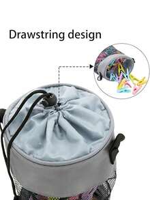 Mesh Clothes Peg Bag, Clothes Peg Bag With Hook, Drawstring Closure, Wide Mouth Clothes Peg Bag, Drawstring, Clothes Pegs, Wooden Clothes Pegs, Canvas Clothes Peg Storage Bag - Multicolor - View 3