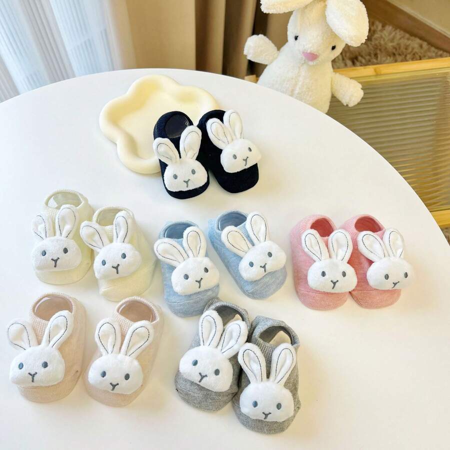 1 Pair Adorable Bunny Cartoon Non-Slip Baby Socks,No-Show,Soft And Breathable And Comfy Low Cut Socks - Multicolor - View 1