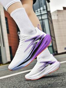 Men's Fashionable Casual Sneakers, Versatile Sports Shoes, Basketball Shoes, Outdoor Sports Shoes - White Purple - View 3