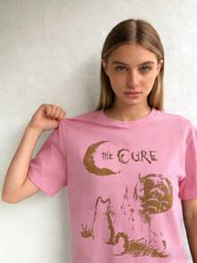 [Lunar Apex]Cure Tee, 90s Alt Rock, Unisex Shirt, Music Gifts, Lover Gifts, Cure Fan Gifts, Band Tee, Cure Graphic Tee100 Comfortable Cotton-Shirt - 粉色 - 查看 8