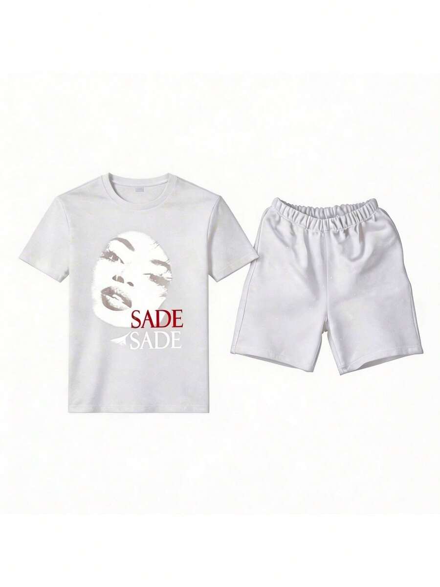 Men T-Shirt Co-Ords - White 1 - View 1