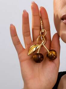 1 chiếc móc khóa hình quả anh đào dễ thương, phụ kiện thời trang thanh lịch, độc đáo cao cấp dành cho nữ, thích hợp sử dụng hàng ngày/ngày lễ tình nhân. - Mặt dây chuyền hình quả anh đào - Xem 5