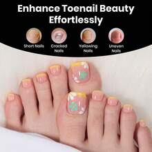 Beetles 16 Sizes 192 Pcs Square Toe Nail Tips - Full Cover Fake Acrylic Toenails, Pre-Etched Double Matte Press On, Soft Gel Toe Nail Extensions For Women - Square for Big Toes 15 Sizes 180 Pcs - 查看 7