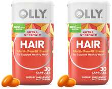 OLLY Ultra Strength Hair Softgels, Supports Hair Health, Biotin, Keratin, Vitamin D, B12, Hair Supplement, 30 Day Supply - 30 Count (Packaging May Vary) - 30 片裝(2 盒) - 查看 9
