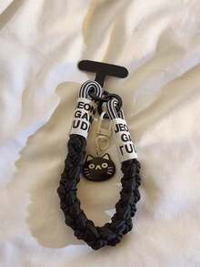 1pc Black Cat X Fish Pendant Lanyard, Thick Braided Wrist Strap, Suitable For Phone Cases, Anti-Lost, Anti-Drop, Versatile - Multicolor - View 6