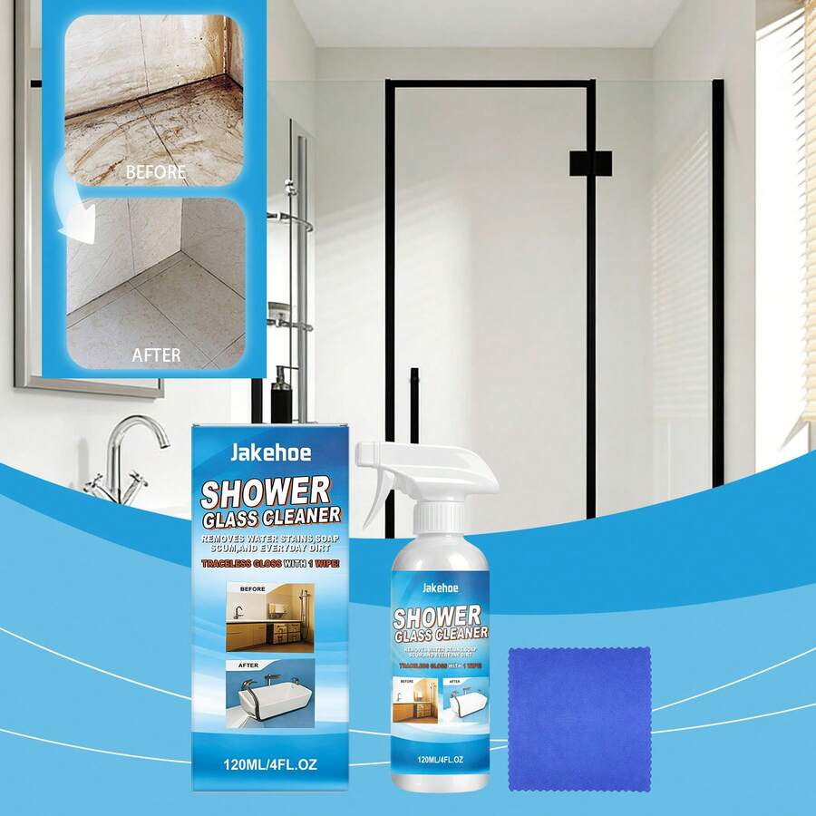 淋浴房玻璃清洁剂，浴室日常清洁玻璃除垢增亮剂