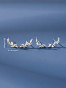 1 Pair S925 Sterling Silver Minimalist Geometric Stud Earrings, Niche Elegant Versatile Earrings For Daily Wear - Geometry 1 - View 6