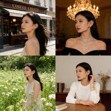 MTOW CC耳钉，心形耳钉，双C设计耳环 - 彩色 - 查看 4