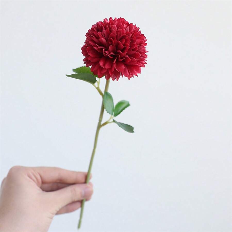 Artificial Chrysanthemum Festive Faux Flower Decoration For Home Holiday Decor - 紅色 - 查看 1