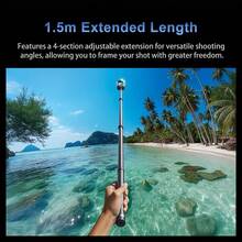 Gậy selfie tàng hình Llano 150cm, dài 1.5m, 4 đoạn, làm bằng hợp kim nhôm và sợi carbon, thích hợp cho camera hành động, máy ảnh, camera Action 5 Pro. - Xem 4