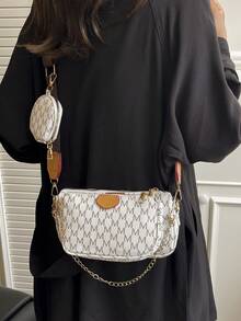 Small Square Bag - Simple And Casual 2026 New Printed Cross-Body Bag On One Shoulder - White - View 9