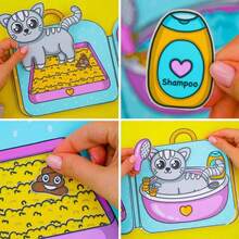 Sổ lưu niệm tự làm "Ngôi nhà của mèo", Sách tương tác cho trẻ em, Đồ chơi tự làm tương tác giữa cha mẹ và con cái, Sách truyện tự làm, Sách thủ công giáo dục sớm. - Nhiều màu - Xem 3