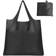 Large Foldable Shopping Bag, Reusable Grocery Bag, Used For Shopping. Reusable Handbag Weighing Up To 50 Pounds, Nylon Tote Bag, Washable,Waterproof(Black) - A1-黑色 - 查看 1