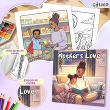 GDTME MOTHER'S LOVE: Adult & Children's Bold & Simple Pattern Coloring Book, Perfect Gift For Christmas, Mother's Day, Halloween And Birthday - Warm Scene Coloring For Relaxation: Suitable For Friends Who Enjoy Coloring And Back To School (Warm Space Coloring) - Mother's Love - View 5