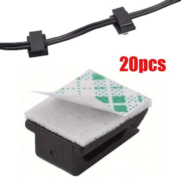 20pcs Self-Adhesive Car Mounted Clips, For Fixing GPS Cables, Light Cables, Decoration Cables, Cable Organizer