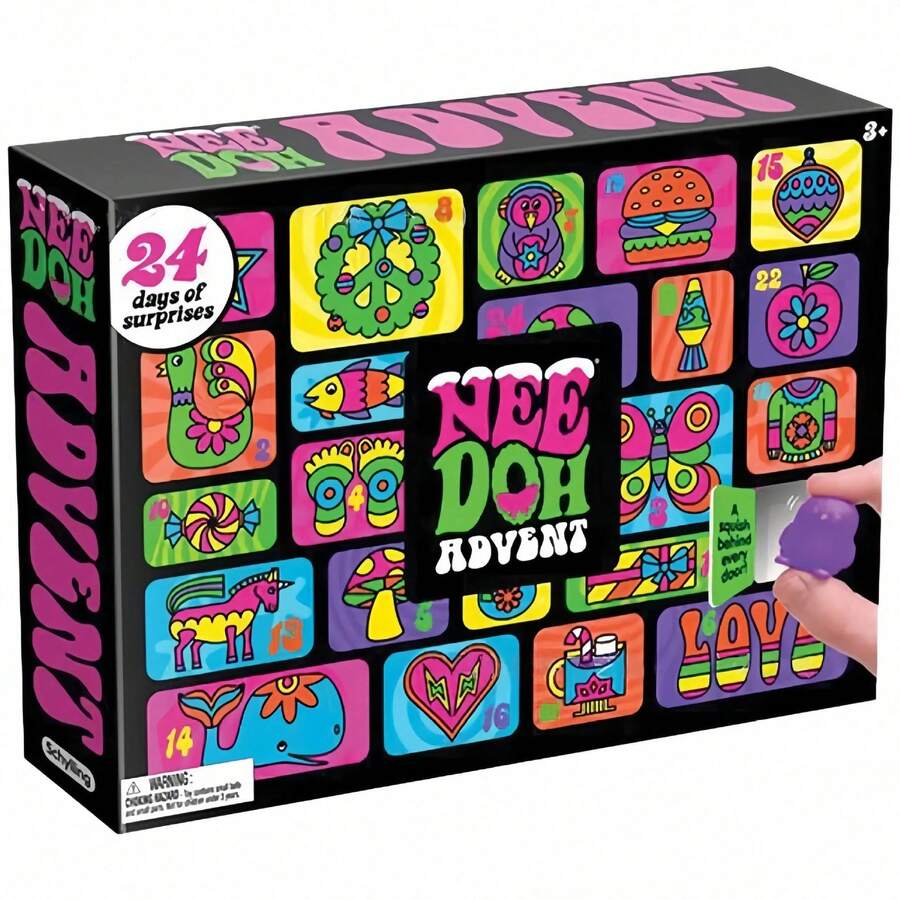 24-Day Nee Doh Surprise Advent Calendar, Colorful Sensory Fidget Squishy Toy Box,  Stress Relief Toys For Kids 3+, Ideal Birthday & Holiday Gift - 1 - 查看 1