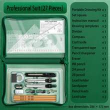 Bộ dụng cụ vẽ cao cấp, bao gồm compa vẽ bằng thép không gỉ, dụng cụ hình học chính xác và dụng cụ CAD, bộ kết hợp đa chức năng. Thích hợp cho việc giảng dạy và phác thảo kiến trúc, lý tưởng cho sinh viên và kỹ sư. Dụng cụ viết phù hợp cho học sinh, trường học, văn phòng và các tình huống giáo dục. Mùa tựu trường, học kỳ mới, đồ dùng văn phòng, đồ dùng học tập, dụng cụ mỹ thuật, phụ kiện bàn làm việc văn phòng. - Bộ - Xem 12