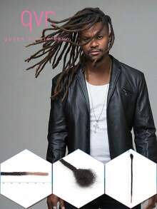 QVR QUEEN VIRGIN REMY 1件渐变棕色编织接发，柔软合成纤维，0.8厘米宽，男女通用，100%巴西原生雷米发，适合日常使用 - 彩色 - 查看 1